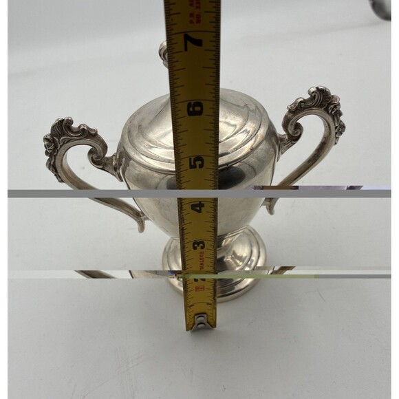 Vintage Sugar Bowl With Lid Ornate Handles Silver-plated. - Picture 8 of 9